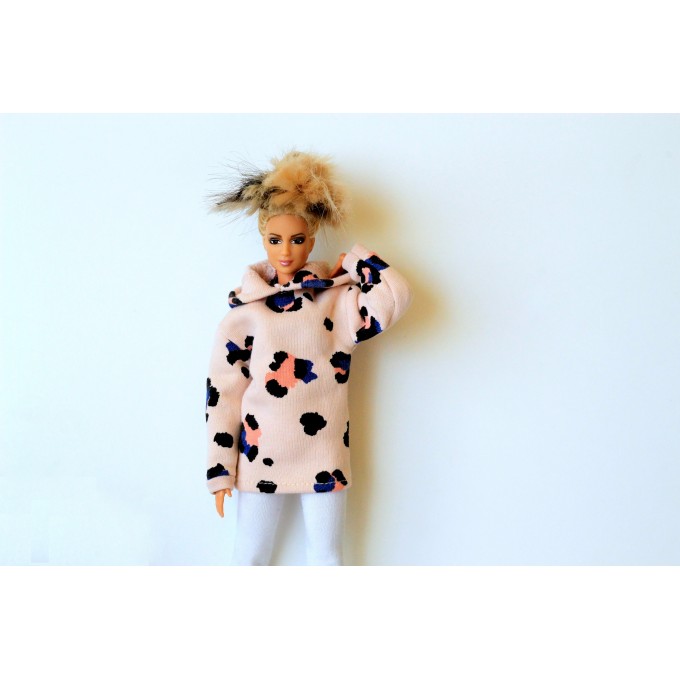 Barb doll cow sweater 12-inch BJD hooded clothes