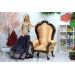 Miniature chair royal luxury 1:6 scale dollhouse furniture