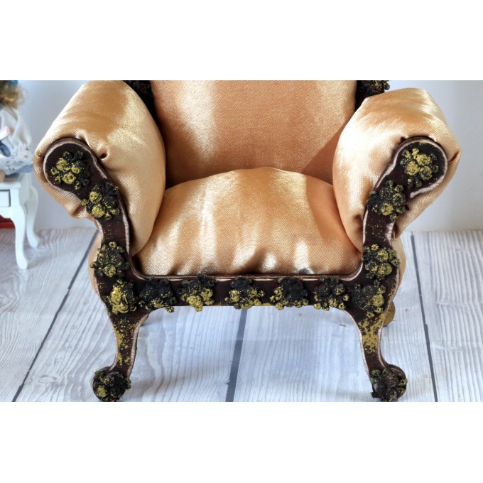 Miniature chair royal luxury 1:6 scale dollhouse furniture