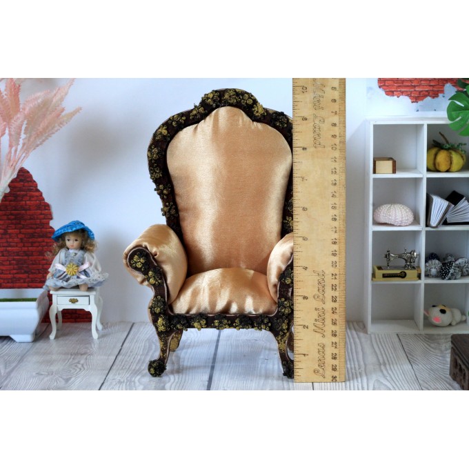Miniature chair royal luxury 1:6 scale dollhouse furniture