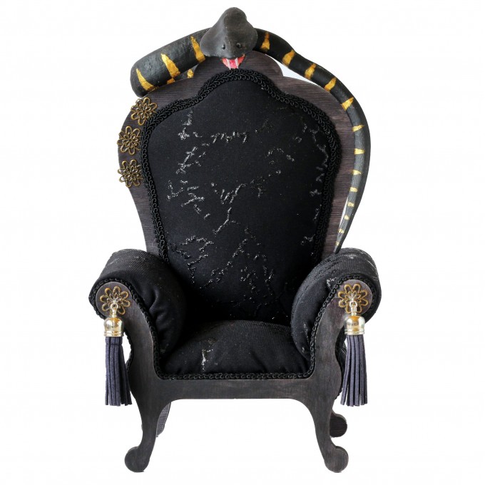 Miniature snake chair, goth dollhouse furniture luxury royal 