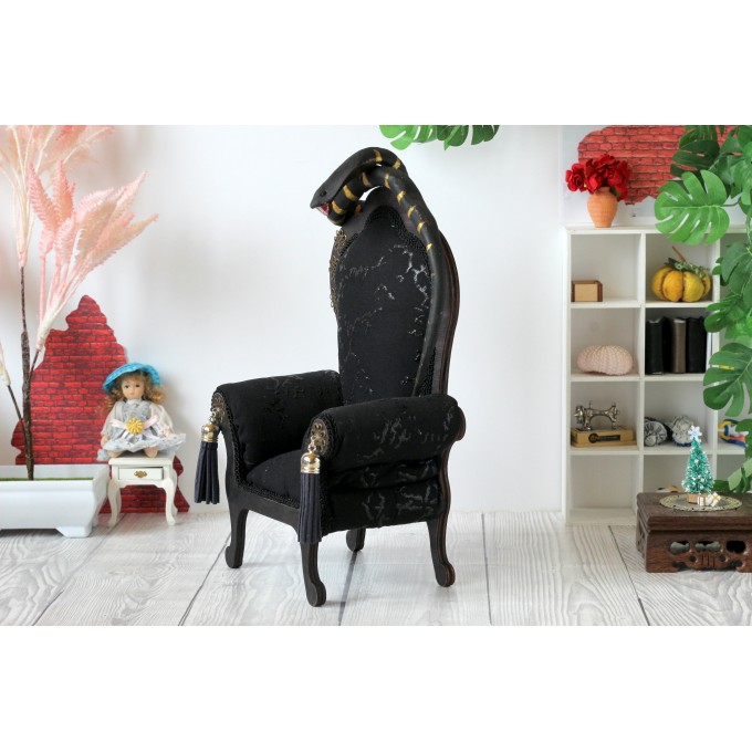Miniature snake chair, goth dollhouse furniture luxury royal 