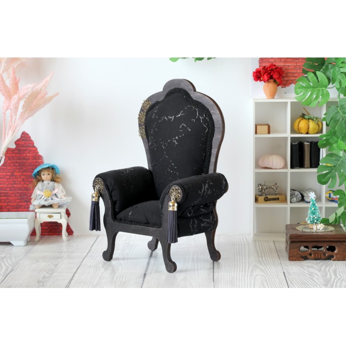 Miniature snake chair, goth dollhouse furniture luxury royal 