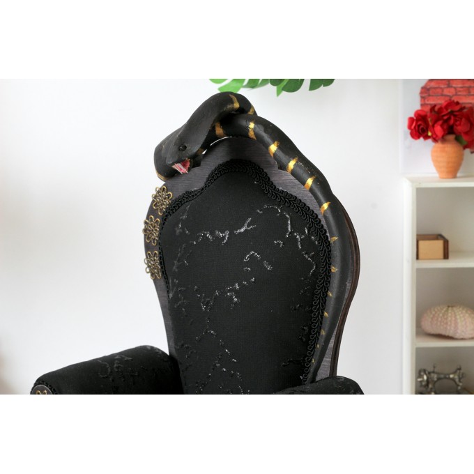 Miniature snake chair, goth dollhouse furniture luxury royal 