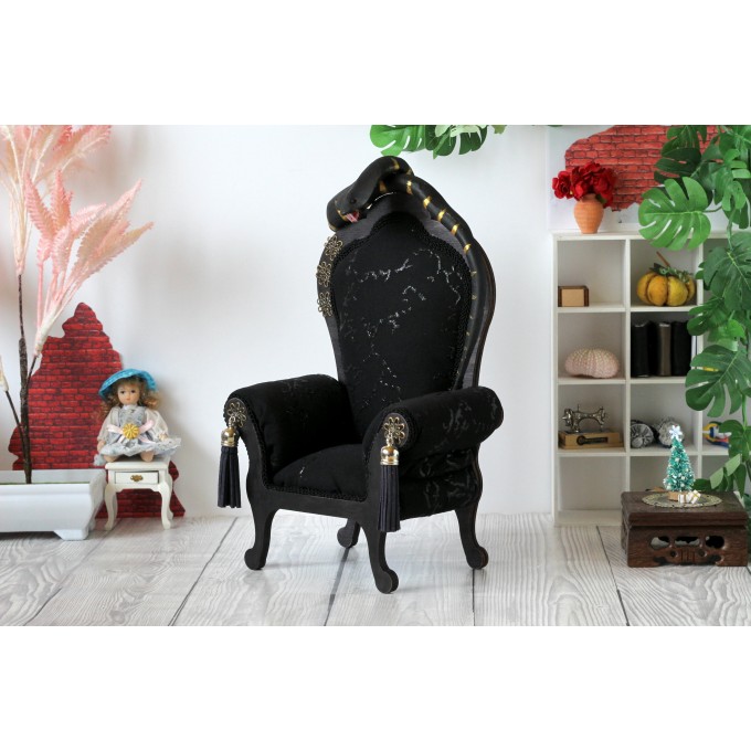 Miniature snake chair, goth dollhouse furniture luxury royal 