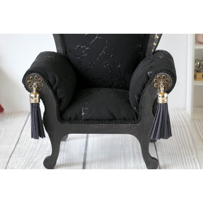 Miniature snake chair, goth dollhouse furniture luxury royal 