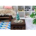 Miniature Christmas tree with presents on the tray. Doll