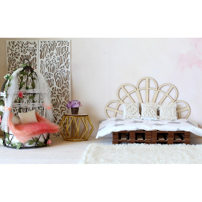 Miniature headboard peacock digital file laser cut vector 