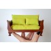 Miniature dollhouse couch, 1:8 scale sofa for Lati Yellow