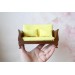 Miniature dollhouse couch, 1:8 scale sofa for Lati Yellow