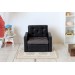 Miniature leather chair, dollhouse furniture 1:6 scale black
