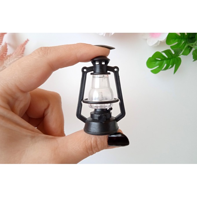 Miniature lantern dollhouse kerosene lamp. Fairy garden 