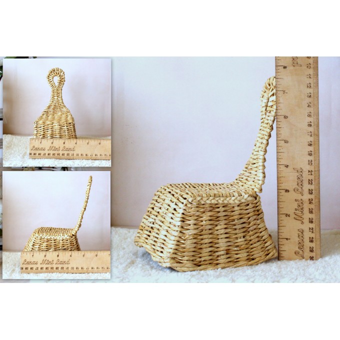 Miniature rocker chair. 1:6 scale wicker furniture