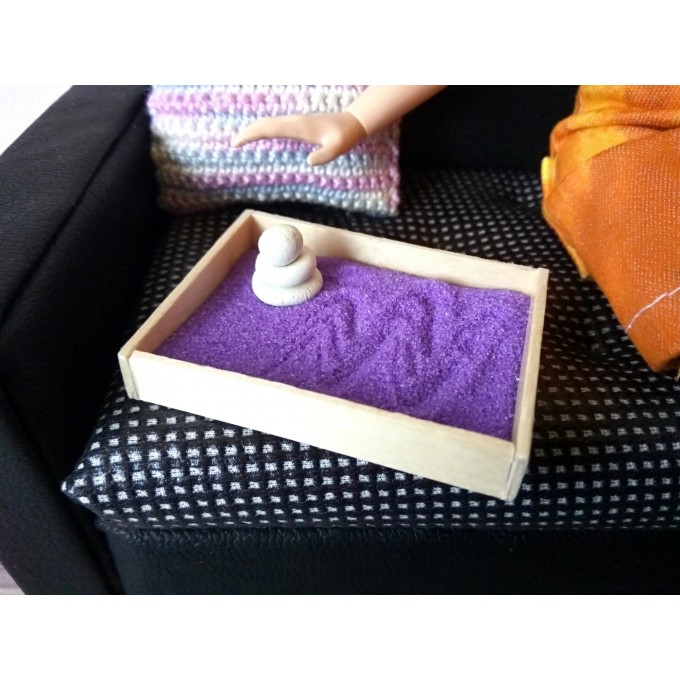 Zen garden miniature Japanese meditation sand tray kit. 