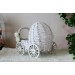 Miniature carriage, wicker dollhouse pram. White Cottage
