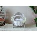 Miniature carriage, wicker dollhouse pram. White Cottage