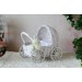 Miniature carriage, wicker dollhouse pram. White Cottage