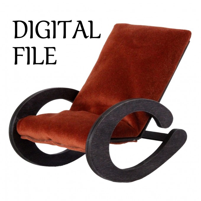 Miniature modern chair digital file. Dollhouse furniture 
