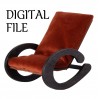 Miniature modern chair digital file. Dollhouse furniture 