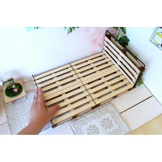 Miniature pallet bed, double-size framed d