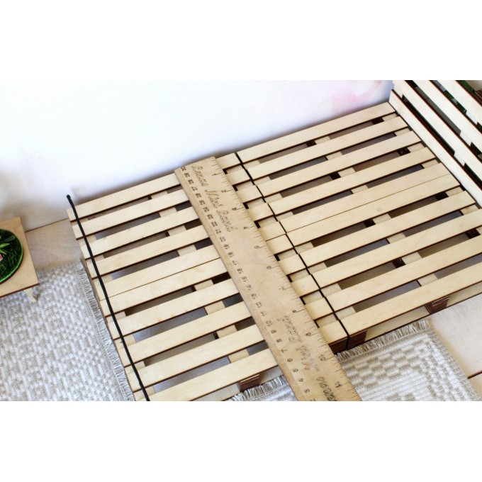 Miniature pallet bed, double-size framed d