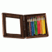 Miniature box of pencils. Wooden dollhouse accessories