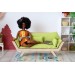 Miniature sofa hexagon shape wooden dollhouse