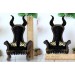 Miniature chair with horns, goth devil dollhouse furniture. 
