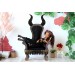 Miniature chair with horns, goth devil dollhouse furniture. 