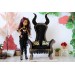 Miniature chair with horns, goth devil dollhouse furniture. 