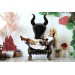 Miniature chair with horns, goth devil dollhouse furniture. 