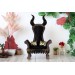 Miniature chair with horns, goth devil dollhouse furniture. 