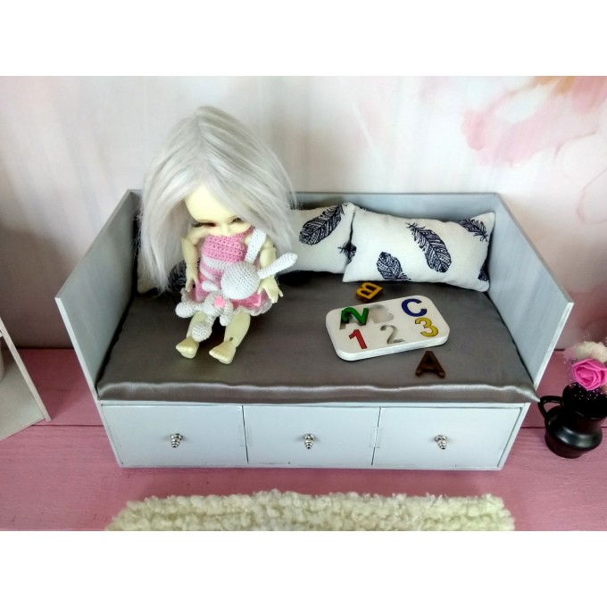 Dollhouse nursery game toy, miniature sorting letters