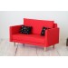 Miniature red sofa, dollhouse furniture 1:6 scale