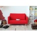 Miniature red sofa, dollhouse furniture 1:6 scale