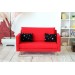 Miniature red sofa, dollhouse furniture 1:6 scale