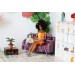 Miniature striped sofa 1:6 scale. Violet textile 