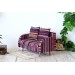 Miniature striped sofa 1:6 scale. Violet textile 