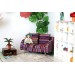 Miniature striped sofa 1:6 scale. Violet textile 