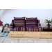 Miniature striped sofa 1:6 scale. Violet textile 