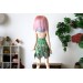 Minifee dryad dress, 1:4 scale doll outfit, crochet 