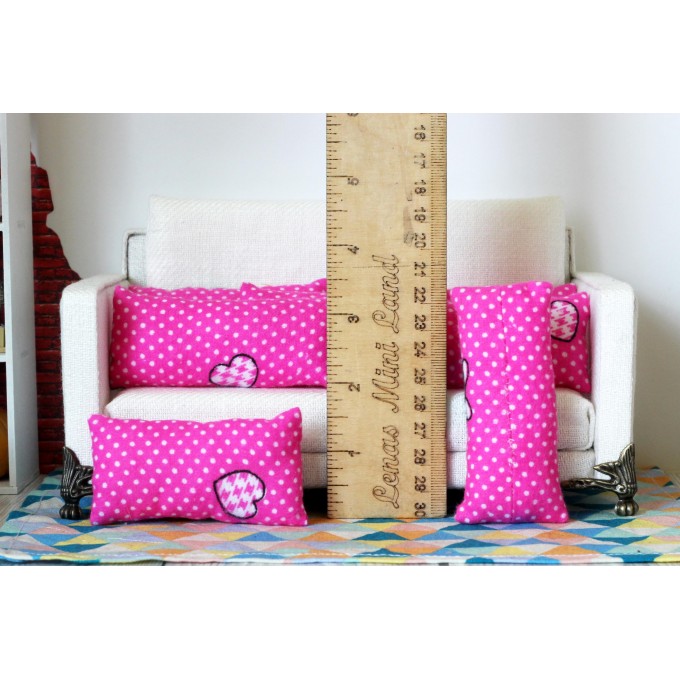Miniature dollhouse pillows set of 5, BJD doll