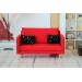 Miniature red sofa, dollhouse furniture 1:6 scale