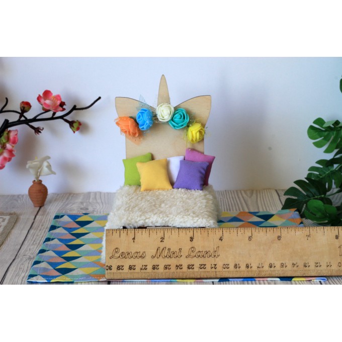 Miniature unicorn bed kit instant download file DIY doll