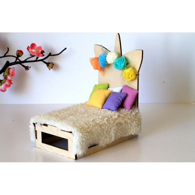 Miniature unicorn bed kit instant download file DIY doll