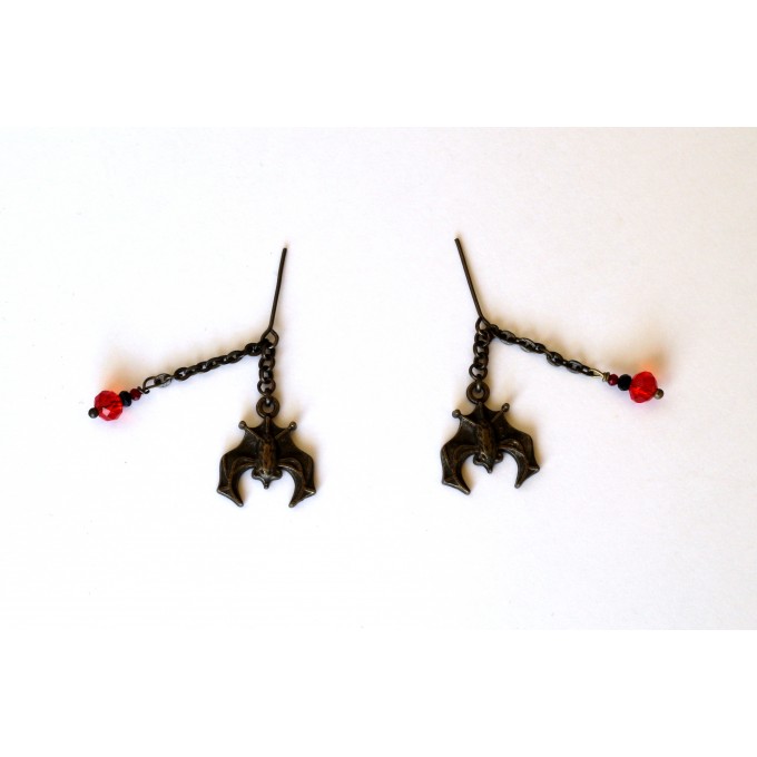 Doll bat earrings, 1:6 scale chain jewelry mini