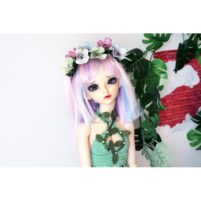 Minifee doll headband with flowers, fairy 1:4 scale