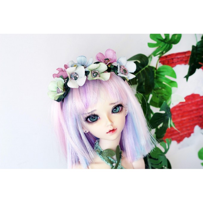 Minifee doll headband with flowers, fairy 1:4 scale