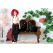 Miniature sofa 1:4 scale upholstered wooden dollhouse 