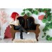 Miniature sofa 1:4 scale upholstered wooden dollhouse 